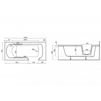 Акрилова ванна Polimat Avo 140х70 біла + ніжки (00306)