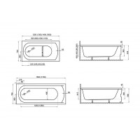 Акрилова ванна Polimat Classic 120х70 пряма + ніжки (00237)