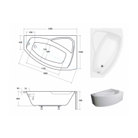 Акрилова ванна Besco Rima 160x100 R, асиметрична (WAR-160-NP)