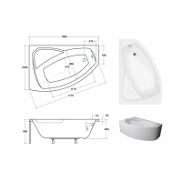 Акрилова ванна Besco Rima 170x110 L, асиметрична (WAR-170-NL)