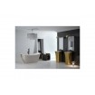 Окремостояча кам'яна ванна Besco Viya Glam 160x70, срібна з сифоном click  clack (WMD-160-VS)