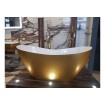 Окремостояча кам'яна ванна Besco Viya Glam 160x70, золота з сифоном click  clack (WMD-160-VZ)