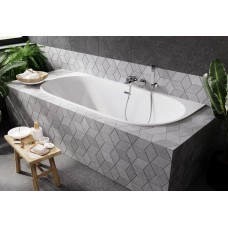 Ванна акрилова окремостояча пристінна під забудову плиткою Besco Vica Slim+ 170x80, біла  + сифон click-clack хром (WAVS-170-S+)