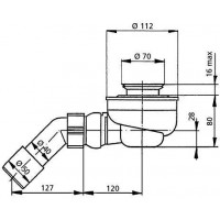 Сифон для душового піддону Sanit Ø 52 мм, злив (34.036.00.0000)