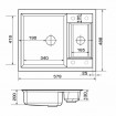 Кухонна мийка Granado Samora 579x488 мм, black shine + Сифон (0901)