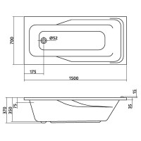 Ванна Colombo Вектор 150х70 без ніжок (SWP1550000)