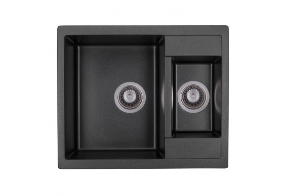 Кухонна мийка Granado Samora 579x488 мм, black shine + Сифон (0901)
