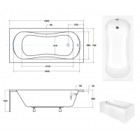 Акрилова ванна Besco Aria 160x70, пряма (WAA-160-PA)