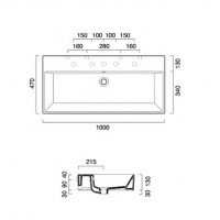 Підвісний умивальник Catalano Premium 100 (110VP00)