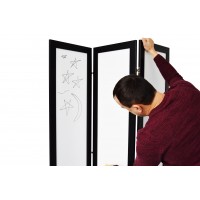 Ширма ДекоДім Економ на 6 секцій 300х170 см, чорно-біла (DK11-08)