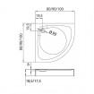 Душовий піддон NEW TRENDY CANTARE 100x100x17,5 см (B-0254)