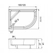 Душовий піддон NEW TRENDY MAXIMA з сидінням L 100x80x41 см (B-0386)