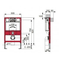 Інсталяція TECE Profil 820мм для встановлення підвісного унітаза (9.300.380)