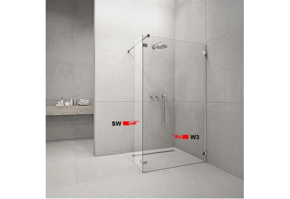 Фронтальна частина душової кабіни Radaway Euphoria Walk-in W3 90 (383131-01-01)