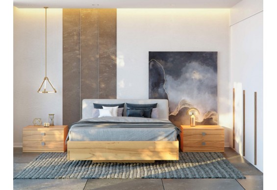 Односпальне ліжко WoodSoft Hannover 120x200, ясень (Hannover120200JAS)
