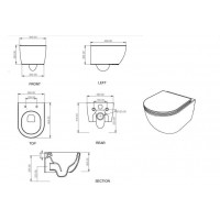 Підвісний унітаз GSG LIKE XXS 48,5 см Smart Clean matt Pergamon (LKWCSOXXS015)