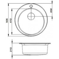 Кухонна мийка Granado Vitoria d=506 мм, avena + Сифон (0102)