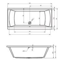 Ванна Riho Julia пряма 190x90 см + ніжки (BA69)
