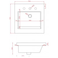 Врізний умивальник ArtCeram Gap 51, white (GPL0050100)