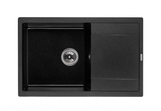 Кухонна мийка Granado Alicante 780x495 мм, black shine + Сифон (2401)