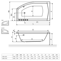 Ванна Radaway Sitera 160x95 R + ніжки (WA1-32-160×095P)