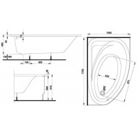 Ванна асиметрична Kolo Spring 170x100 см, ліва (XWA3071000)