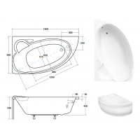 Акрилова ванна Besco Finezja Nova 140x95 L, асиметрична (WAF-140-NL)