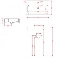 Підвісний умивальник ArtСeram Block, black white (BKL0010150)