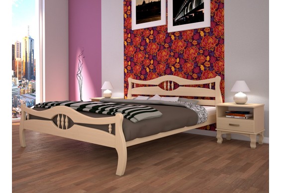 Двоспальне ліжко ТИС Корона 2 160x200 дуб (TYS348)