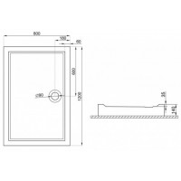 Душовий піддон Polimat Goliat 1 120x80 (00182)