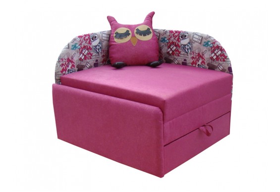 Дитячий диван ТМ Віка Сова, кут 7 розовий (VK026)