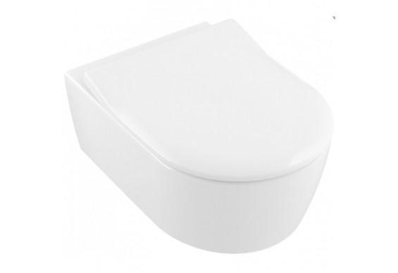 Підвісний унітаз Villeroy&Boch Avento Direct Flush Slimseat Ceramic Plus з кришкою soft-close (5656RSR1)