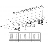 Лінійний трап Radaway, для укладання плиткою від 8 до 12мм, 550мм (5L055A)