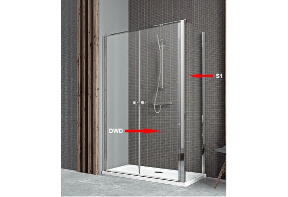 Двері для душової кабіни Radaway Eos II DWD+S 80, прозоре (3799490-01)
