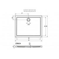 Душовий піддон Riho Zurich 250 900х900, білий (DA58)