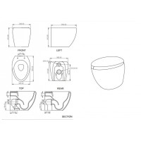 Підлоговий унітаз GSG TOUCH 55 см Smart Clean glossy Water (TOWC01SC024)