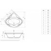 Ванна Radaway Keria 150×150 + ніжки (WA1-37-150x150U)
