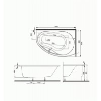 Ванна асиметрична Kolo Promise 150x100 см, права (XWA3050000)