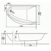 Ванна асиметрична Kolo Mirra з підголівником 170x110 см, права (XWA3370001)