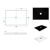 Душовий прямокутний піддон Besco Nox Ultraslim CC 140x90 см (BMN140-90-CC)