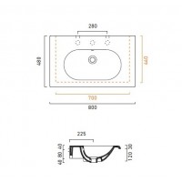 Підвісний умивальник Catalano Sfera 80 (180SN00)