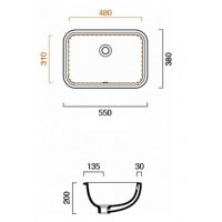 Умивальник під стільницю Catalano Sottopiano 55 (1SOCN00)