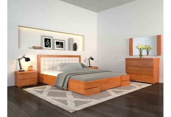 Двоспальне ліжко Арбор Древ Регіна Люкс з підйомним механізмом 160х200 бук (RLB160)