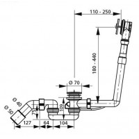 Сифон для ванни Sanit, з тросиком (35.045.00.0000)