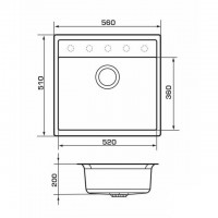 Кухонна мийка Granado Lerida 560x510 мм, terra + Сифон (0403)