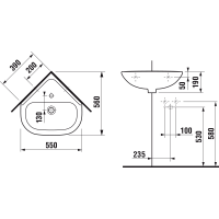 Умивальник Jika Olimp 55 см кутовий (H8166140001041)