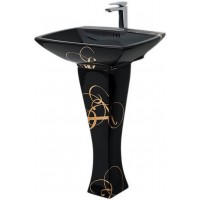 Підвісний умивальник ArtCeram Jazz, gold lettering black (JZL0040306) Підвісний умивальник ArtCeram Jazz, gold lettering black (JZL0040306)