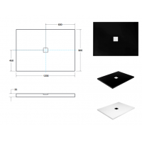 Душовий прямокутний піддон Besco Nox Ultraslim CB 120x90 см (BMN120-90-CB )