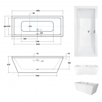 Окремостояча ванна Besco Vera 180x80, біла (WKV-180-WO)