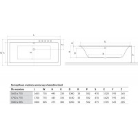 Ванна Excellent Pryzmat Slim 1800x80 мм (WAEX.PRY18WHS-BN)